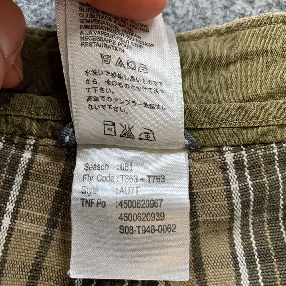 Vintage The North‎ Face Shorts Mens 31 Moss Green Plaid Cotton Twill Chino